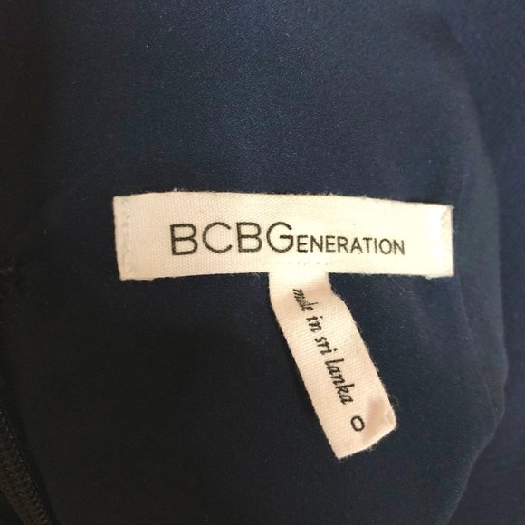 BCBG Navy Keyhole Cutout Cocktail Dress - Picture 8 of 8